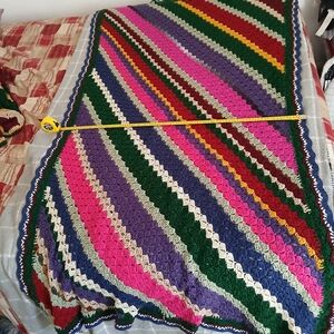 Crochet Multicolered Blanket Throw.